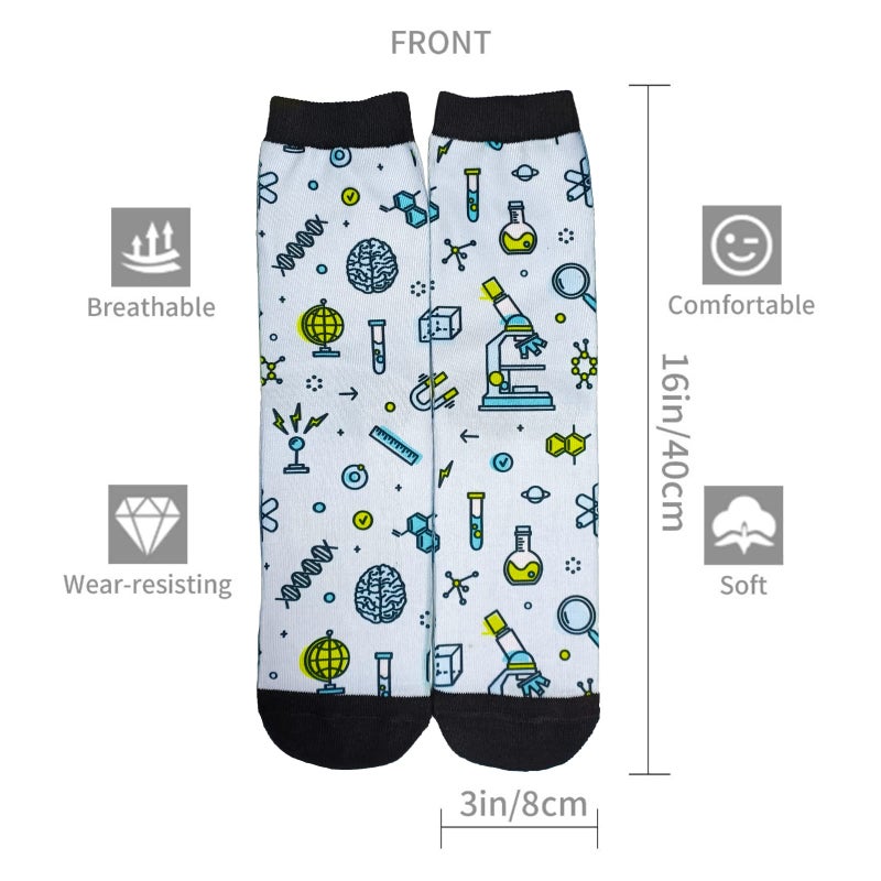 YISHOW Scientific Laboratory Unisex Novelty Crew Socks Casual Funny Crazy Dress Socks Gift - Image 5